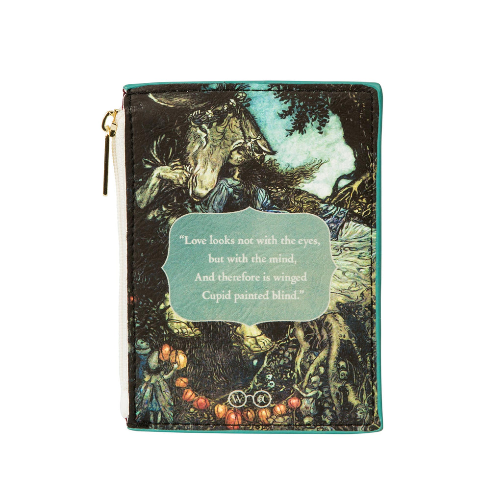 A Midsummer Night's Dream Green Coin Purse by William Shakespeare featuring Sleeping Tatiana design, by Well Read Co. - Front