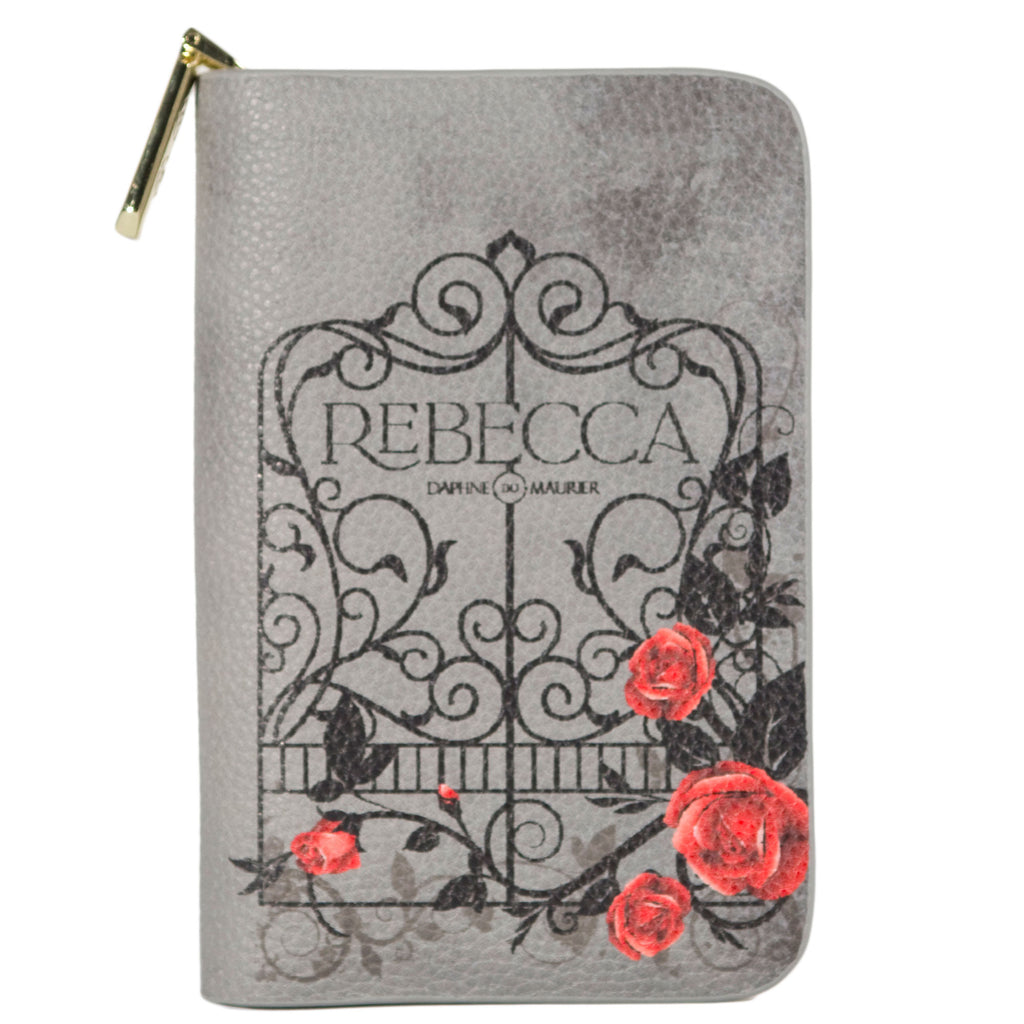Rebecca Grey Zip Around Wallet by Daphne du Maurier featuring Ornate Gate covered in Roses design, - Front