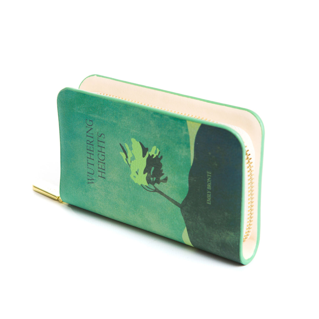 Wuthering Heights Green Wallet Purse by Emily Brontë featuring Lone Tree design, by Well Read Co. - Side