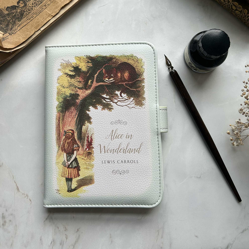 Alice in Wonderland Kindle Case, by Lewis Carroll: Sir John Tenniel’s Illustrations by Well Read Co. - Flatlay
