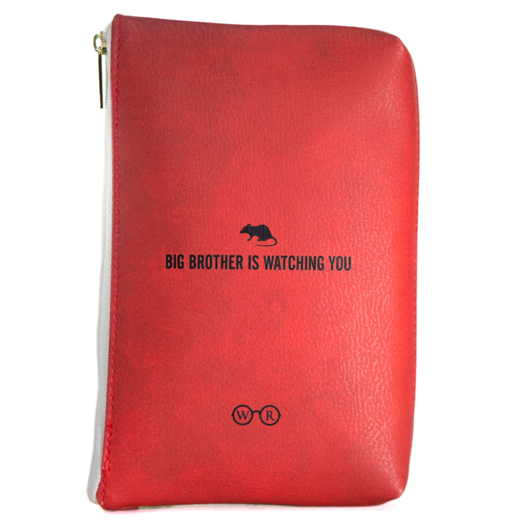 1984 Red and Yellow Pouch Purse by George Orwell featuring Watchful Eye design, by Well Read Co. - Back
