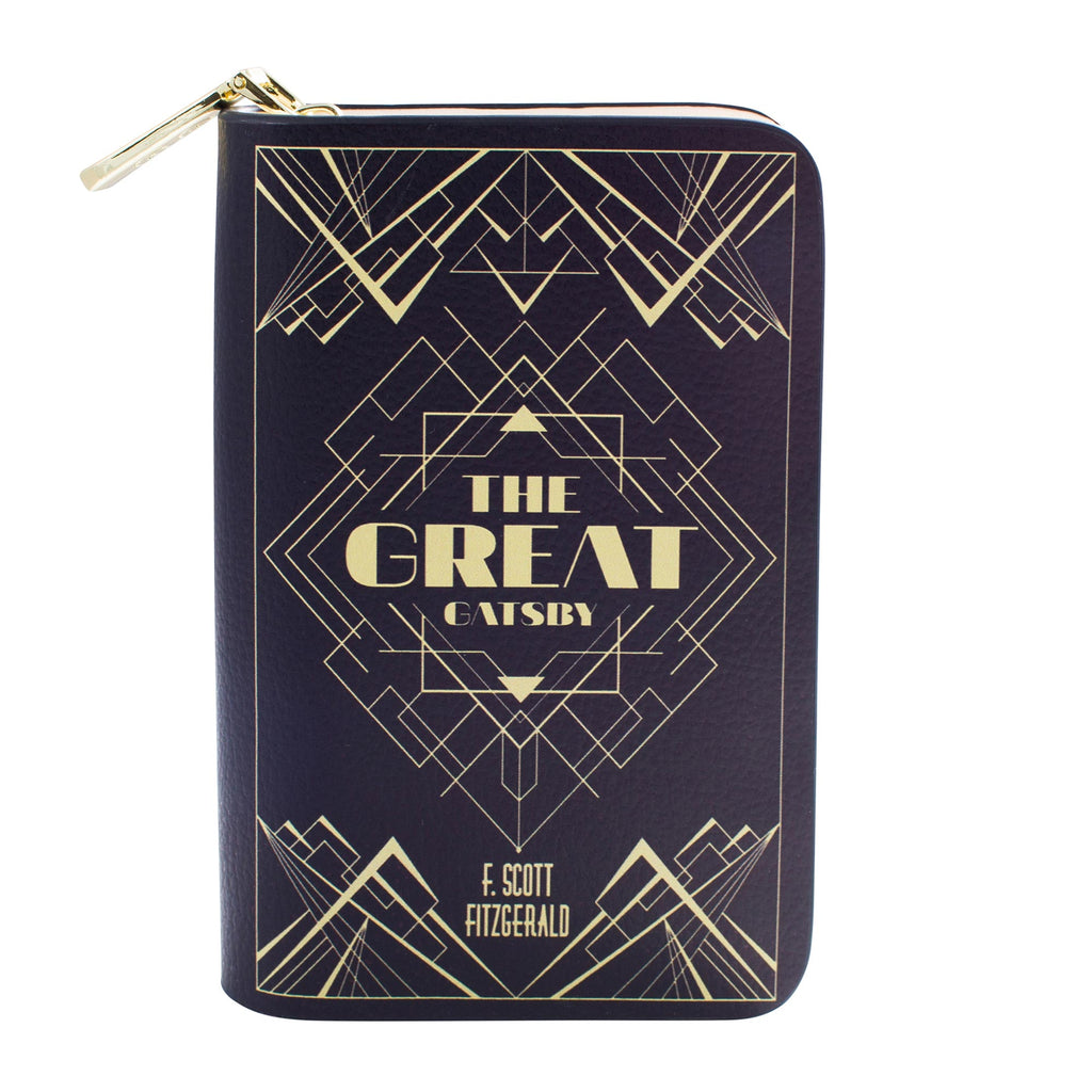 The Great Gatsby Black and Gold Wallet Purse by F. Scott Fitzgerald featuring Art-Deco design, by Well Read Co. - Front