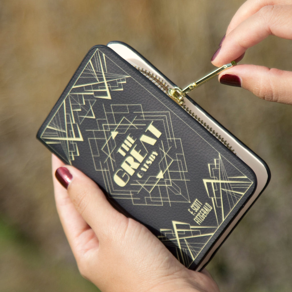 The Great Gatsby Black and Gold Wallet Purse by F. Scott Fitzgerald featuring Art-Deco design, by Well Read Co. - Hand