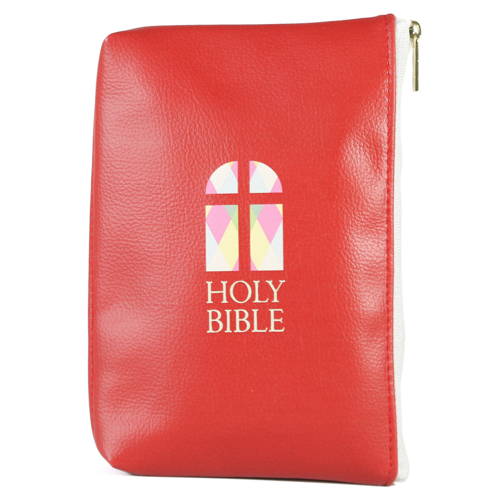 The Holy Bible Red Pouch Purse by Well Read Co. featuring Stained-Glass Window design - Front