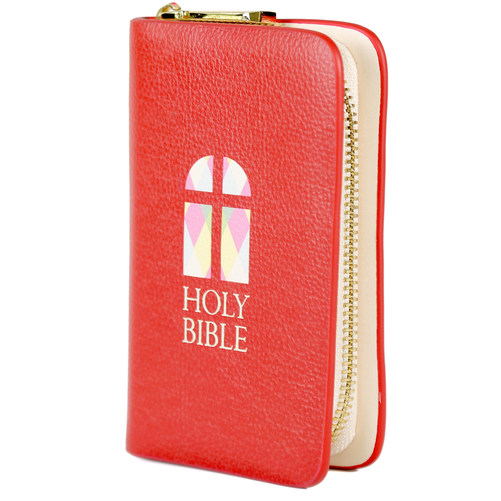 The Holy Bible Red Wallet by Well Read Co. featuring Stained-Glass Window design - Side