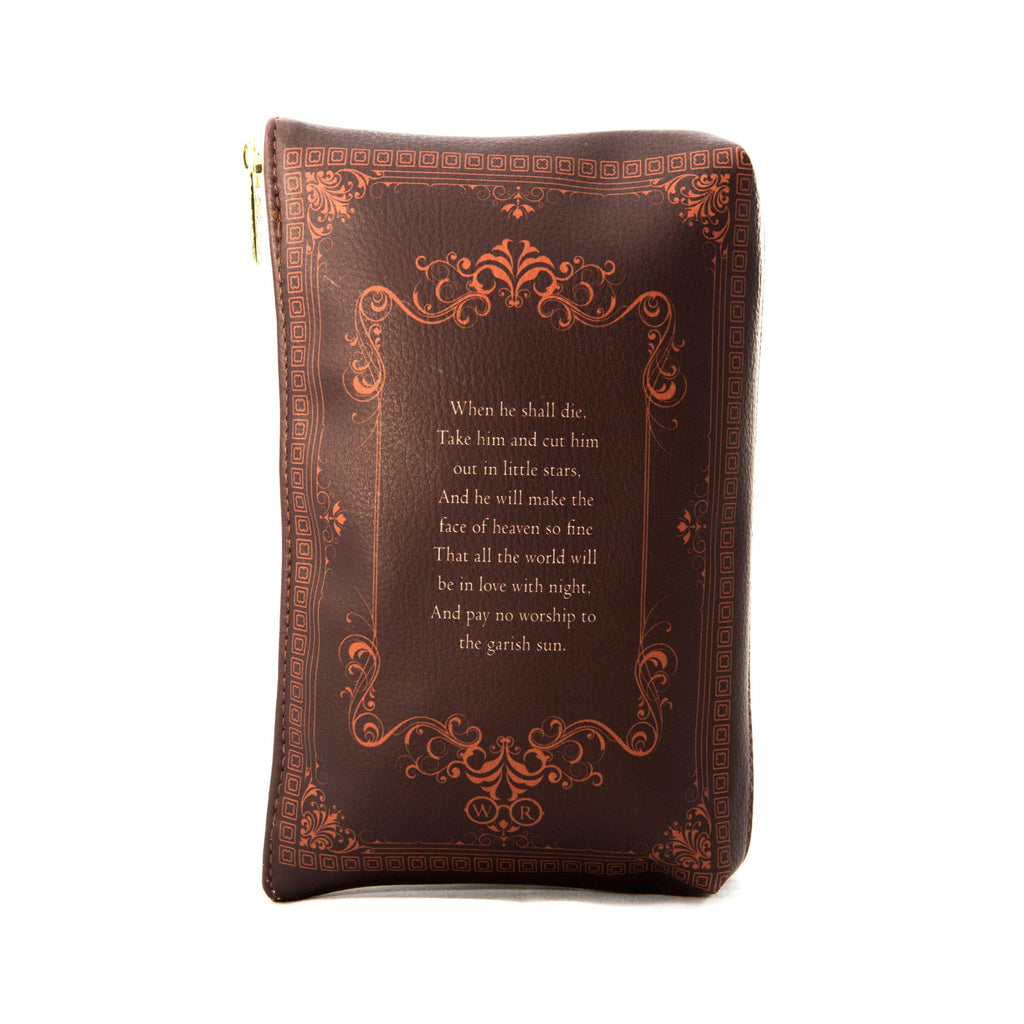 Romeo and Juliet Black and Cream Pouch Purse by William Shakespeare featuring Ford Madox Brown's painting, by Well Read Co. - Back
