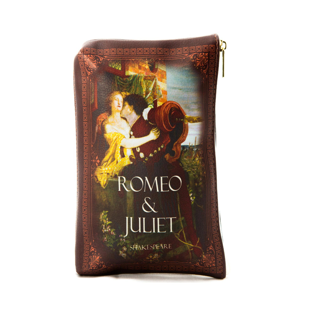 Romeo and Juliet Black and Cream Pouch Purse by William Shakespeare featuring Ford Madox Brown's painting, by Well Read Co. - Front
