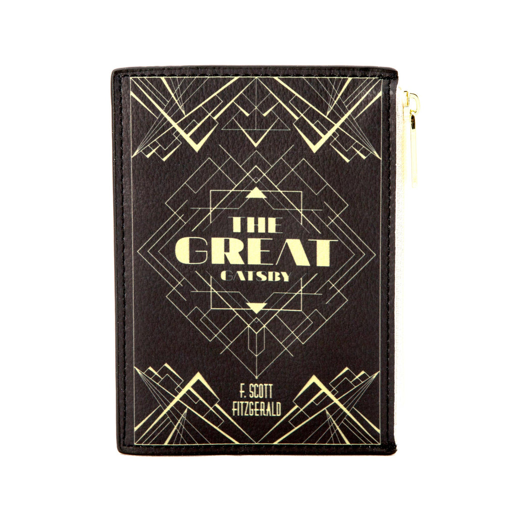 The Great Gatsby Black and Gold Coin Purse by F. Scott Fitzgerald featuring Art-Deco Lattice design, by Well Read Co. - Front
