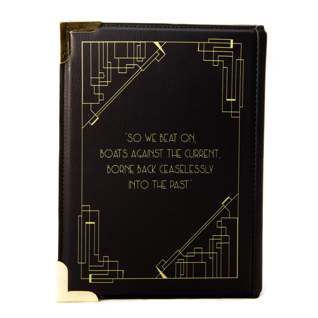 The Great Gatsby Black and Gold Handbag by F. Scott Fitzgerald featuring Art Deco design, by Well Read Co. - Back