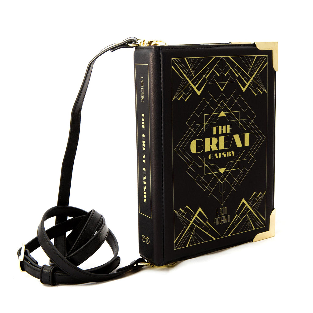 The Great Gatsby Black and Gold Handbag by F. Scott Fitzgerald featuring Art Deco design, by Well Read Co. - Side