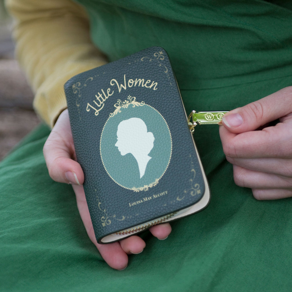 Little Women Green Wallet Purse by Louisa May Alcott featuring Young Woman Profile, by Well Read Co. - Hand