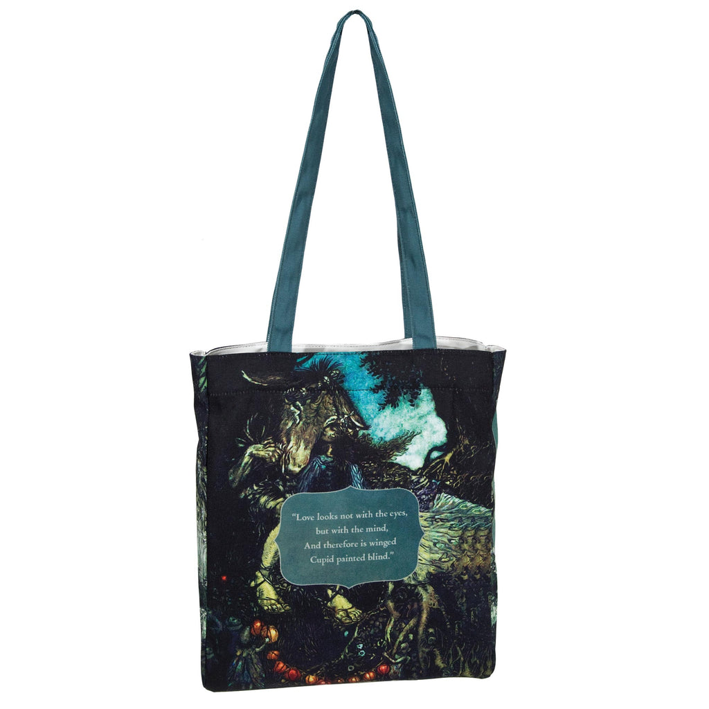 A Midsummer Night's Dream Polyester Tote Bag by William Shakespeare featuring Sleeping Tatiana design, by Well Read Co. - Back