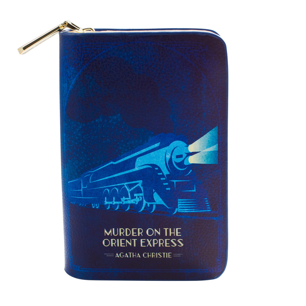 The Murder on the Orient Express Red Wallet Purse by Agatha Christie featuring Steam Train design, by Well Read Co. - Front