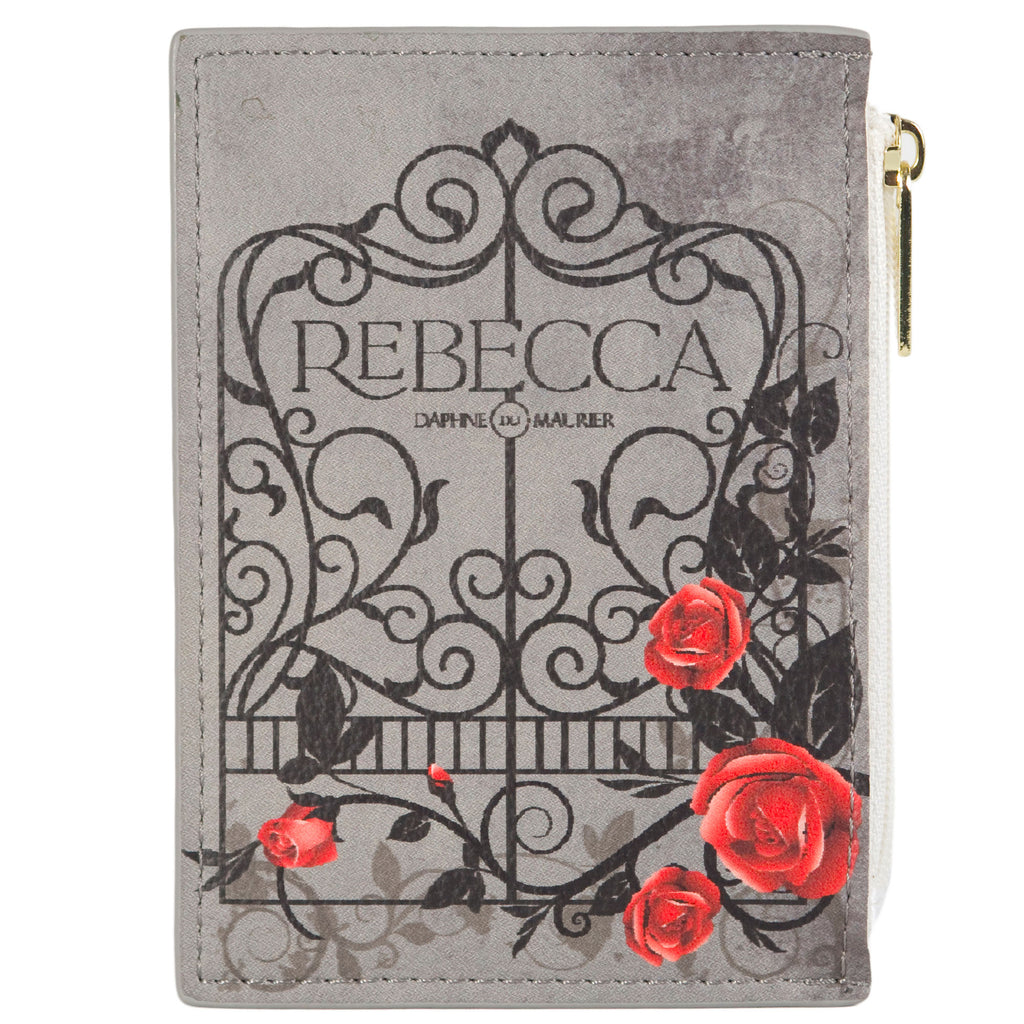 Rebecca Grey Coin Purse by Daphne du Maurier featuring Ornate Gate covered in Roses design, by Well Read Co. - Front