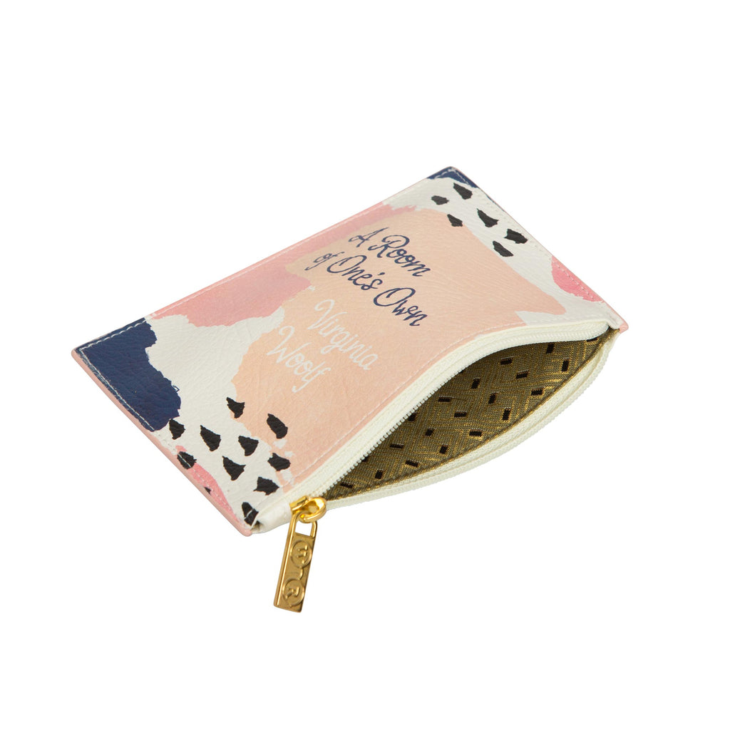 A Room of One's Own Vegan Leather Coin Purse by Virginia Woolf with Paint Splotches design, by Well Read Co. - Inside