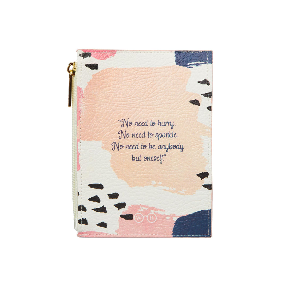 A Room of One's Own Vegan Leather Coin Purse by Virginia Woolf with Paint Splotches design, by Well Read Co. - Back
