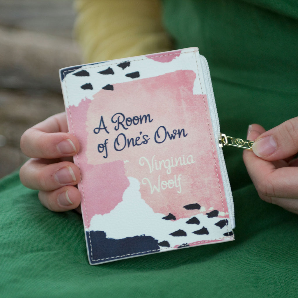 A Room of One's Own Vegan Leather Coin Purse by Virginia Woolf with Paint Splotches design, by Well Read Co. - Hand