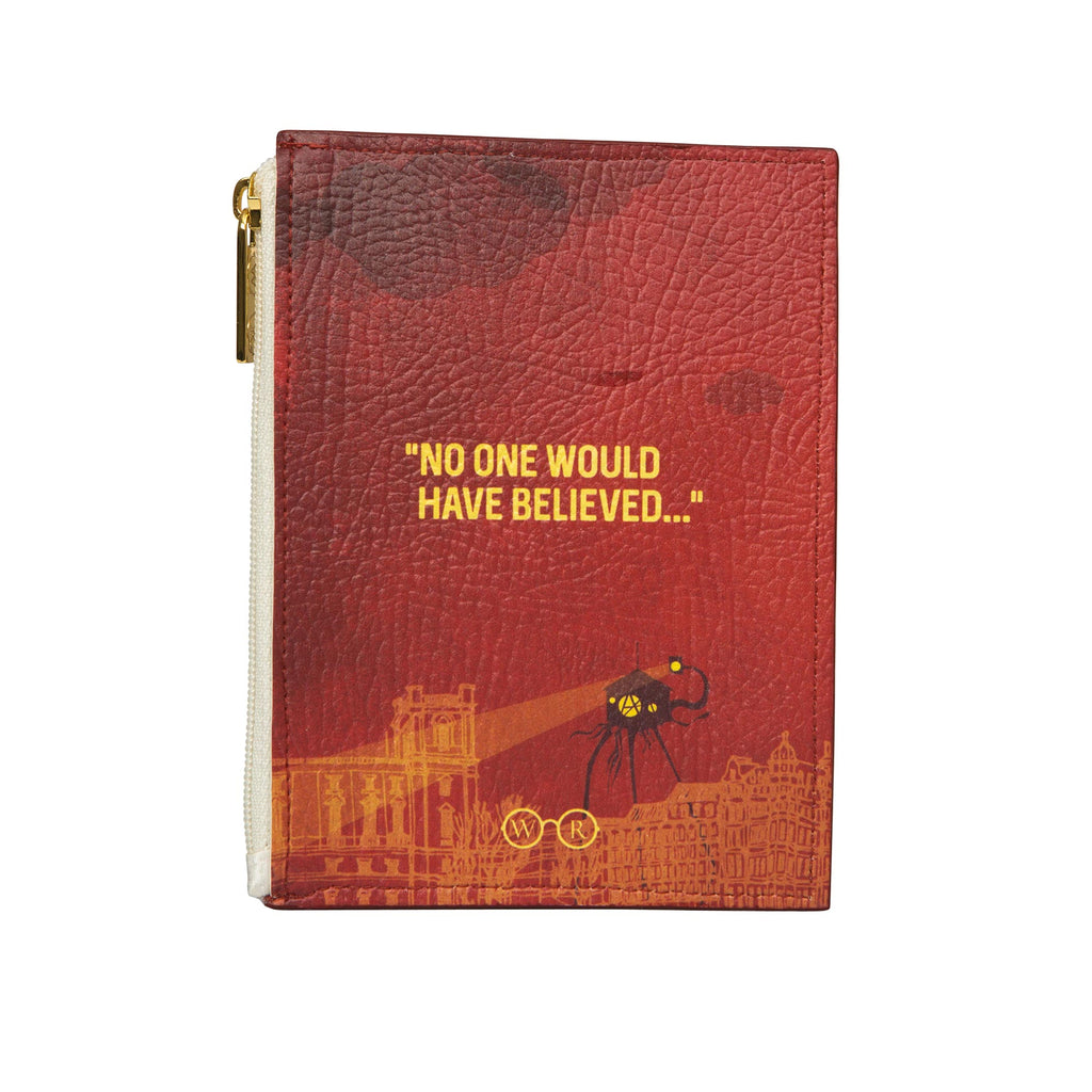 The War of the Worlds Red Coin Purse by H.G. Wells featuring Martian Tripod design, by Well Read Co. - Back
