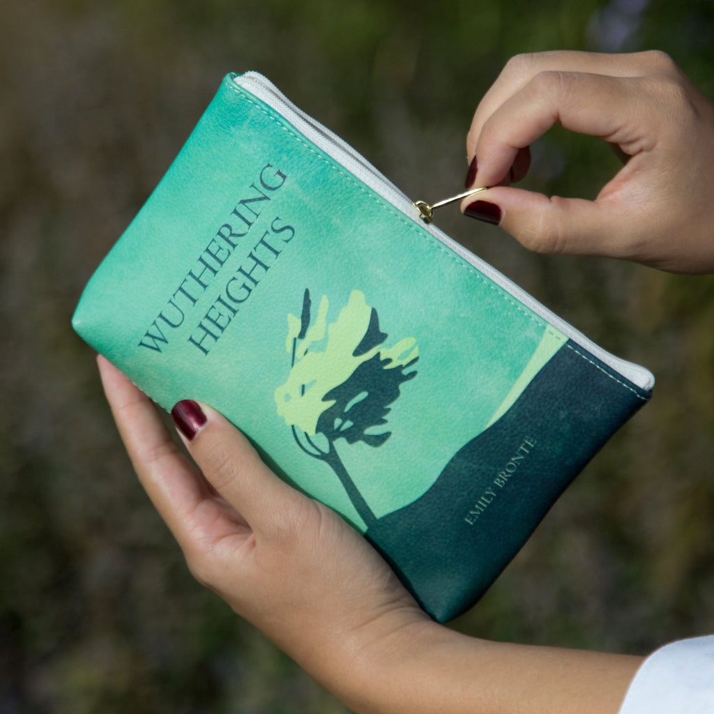 Wuthering Heights Green Pouch Purse by Emily Brontë featuring Lonesome Tree design, by Well Read Co. - Hand
