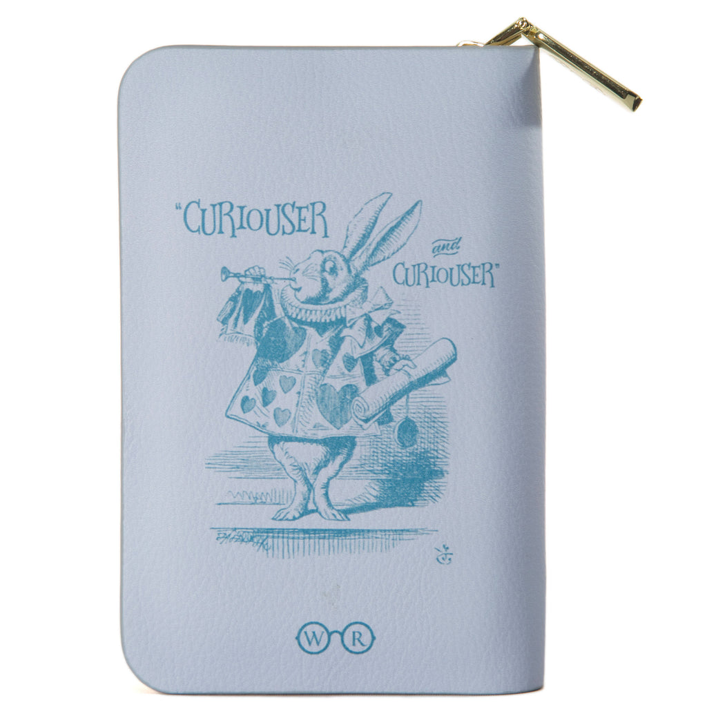 Alice's Adventures in Wonderland Purple Wallet Purse by Lewis Carroll featuring Alice and Cheshire Cat design, by Well Read Co. - Back
