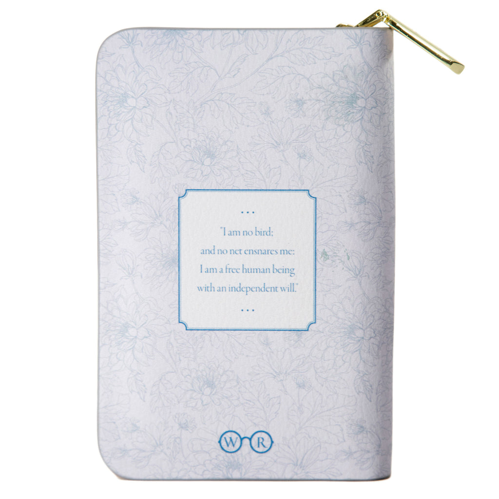 Jane Eyre Lilac Wallet Purse by Charlotte Brontë with Flowery design, by Well Read Co. - Back