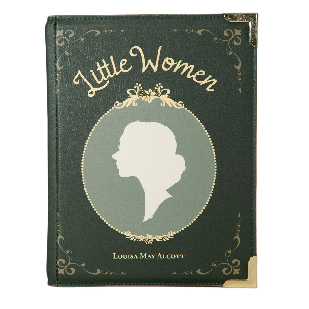 Little Women Green Handbag by Louisa May Alcott featuring Young Woman Profile design, by Well Read Co. - Front